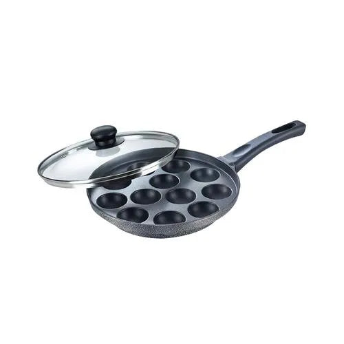 Prestige Omega Select Plus 12 Pits Paniyarakkal (Appam Maker) with Lid 24 cm Diameter (Aluminium, Non-stick)