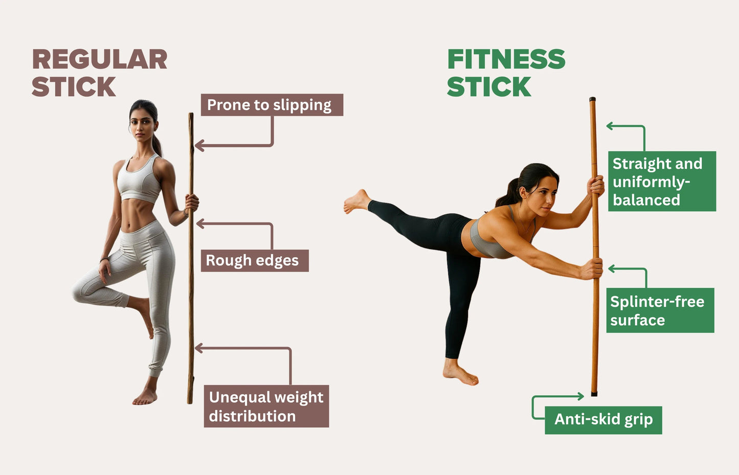 Bamboo Yoga and Fitness Stick – Bamboo Stick for Better Posture