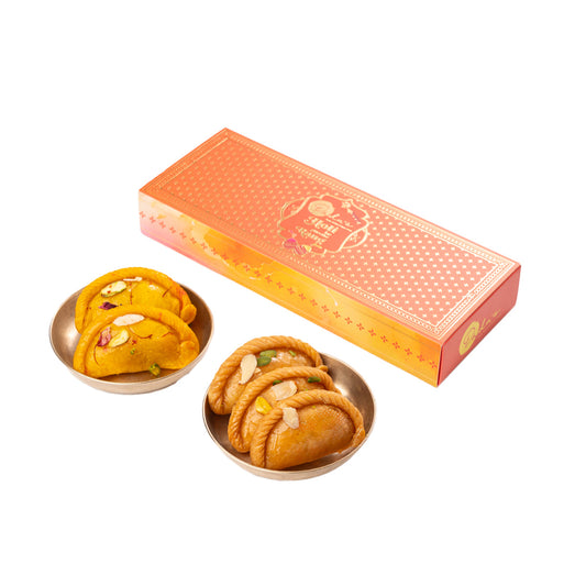 Holi Special Gujiya Gift Box – Khoya & Kesar Gujiya - Gift Packs - Buy Online from Dadus | Desify
