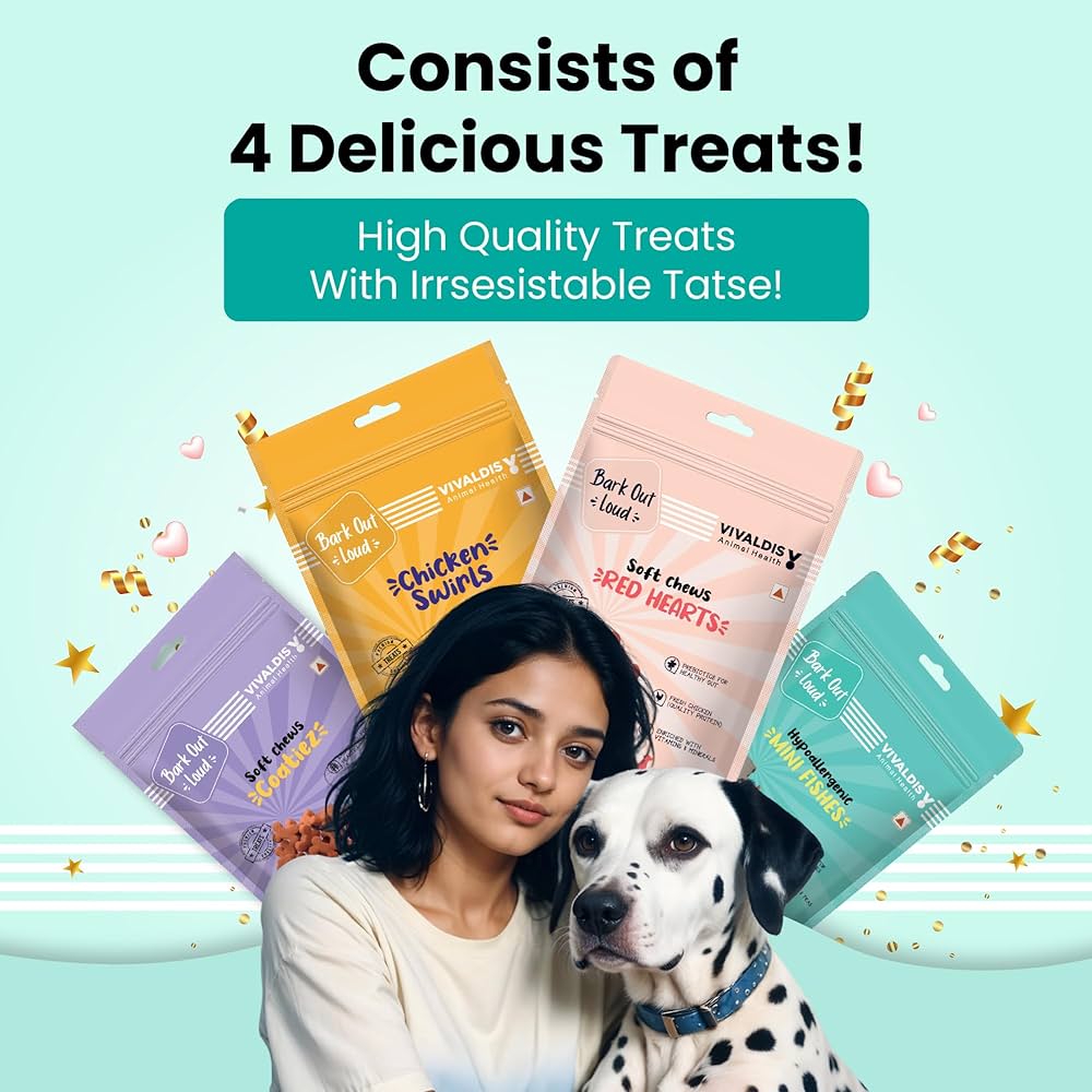 Premium Treat Box: Perfect gifts for Pets – 4 Delicious Treats for Dogs of All Life Stages