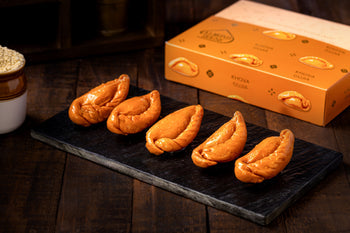 Khoya Gujiya – Longer Shelf Life (MAP) - Long Lasting Mithai - Buy Online from Almond House | Desify