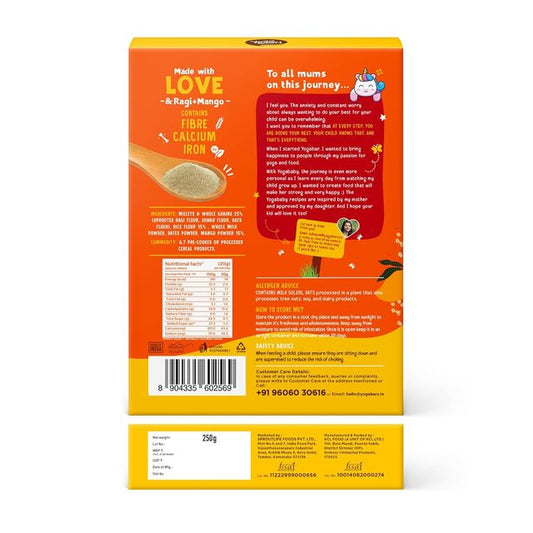 YogaBaby by Yogabar Sprouted Ragi Mix - Mango