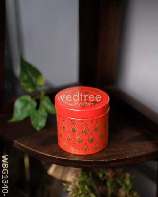 PRINTED TIN JAR