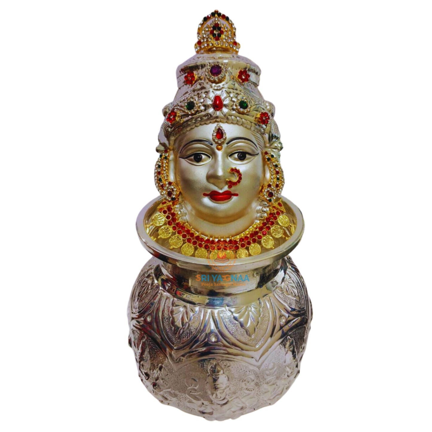 German Silver Kalasam with Decorated Ammavari Face