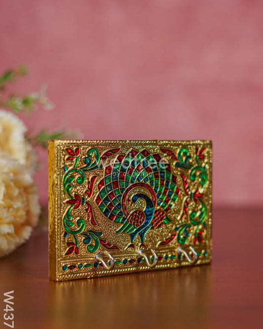 MEENAKARI PEACOCK KEY HANGER - SMALL