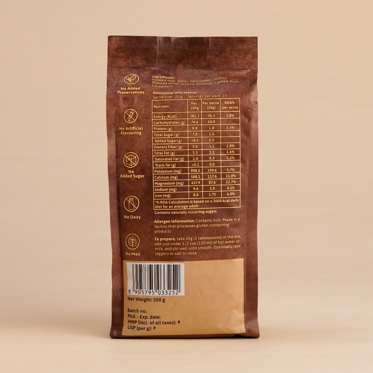 Ragi Huri Hittu (Instant Ragi Drink Mix) - 500g