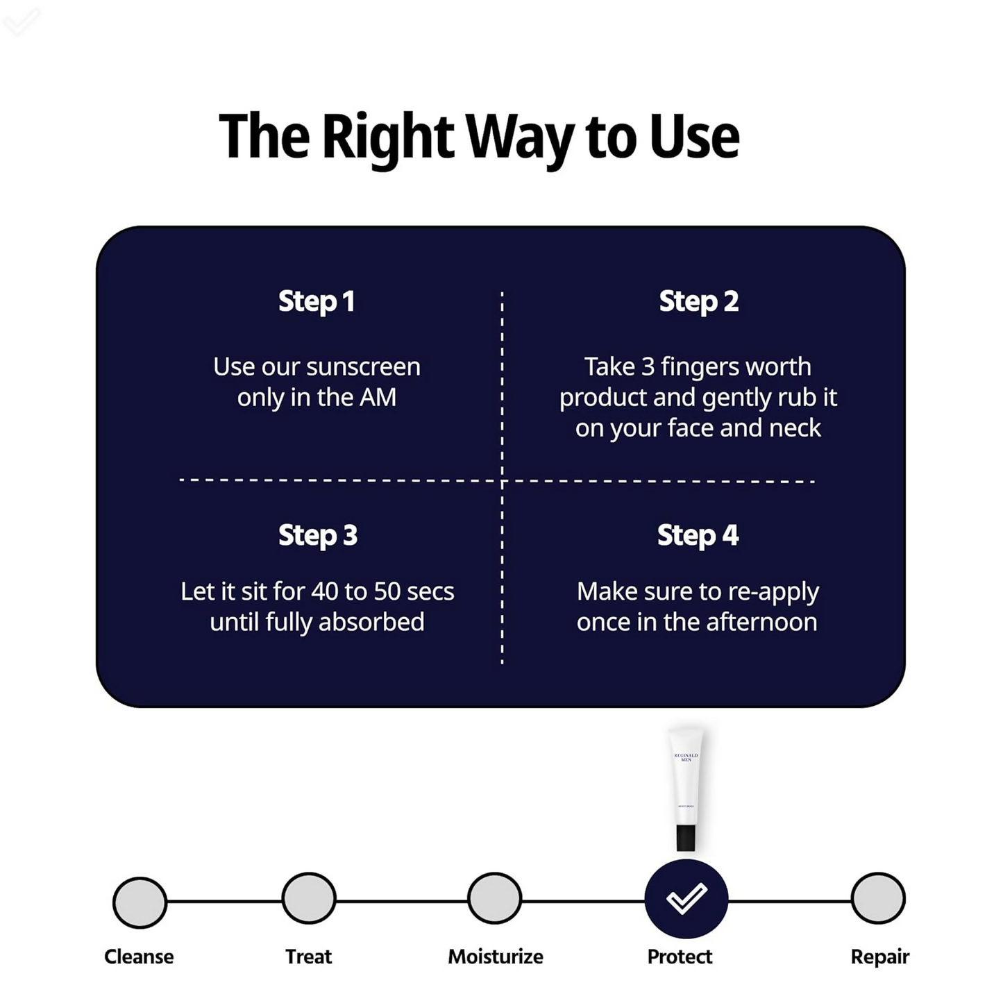 Reginald Men Sunscreen SPF 50 PA++++ Brightening & Moisturising - 50 gm