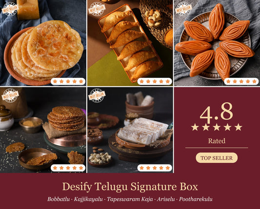 Desify Telugu Signature Box · 5 Regional Telugu Sweets · Ships from India
