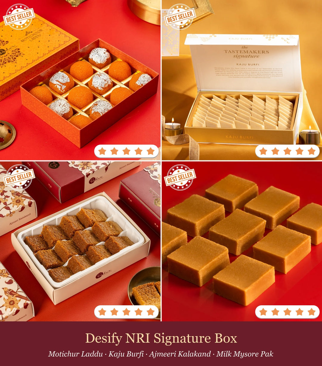 Desify NRI Signature Box · 4 Sweets · 500g Each · Ships from India