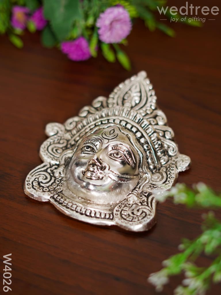 White metal durga/amman face