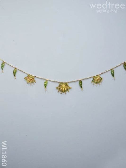 White Metal Thoran - Embossed Ganesha Face Motif