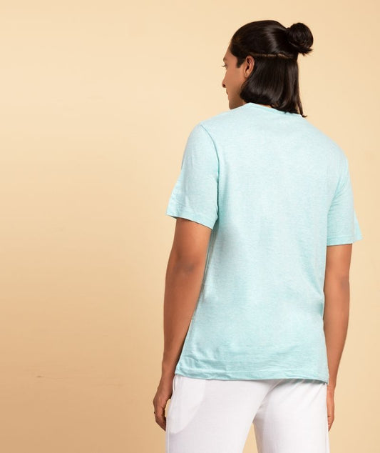 Unisex Cotton Tandava Printed T-shirt - Aqua