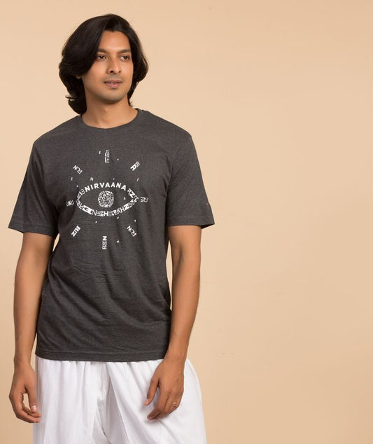 Unisex Cotton Nirvaana Printed T-shirt - Dark Grey