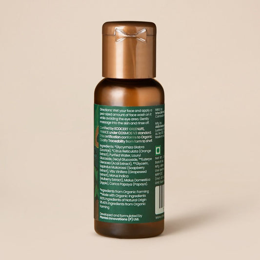 Cell Renewal Organic Face Wash With Apple & Papaya Extract (All Skin Types) - 30ml