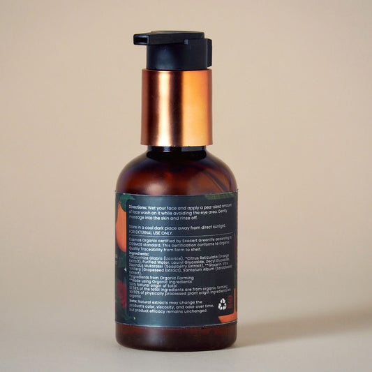 Shine & Glow Skin Brightening Organic Face Wash With Orange & Licorice Extract (All Skin Types) - 100ml