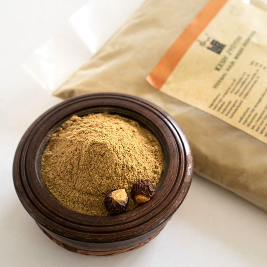 Kesh jyothi herbal hair wash powder (500 gm). IshaÕs unique Siddha formulation. A herbal powder with Shikakai and 3 other natural and traditional herbs. For healthy scalp and hair.
