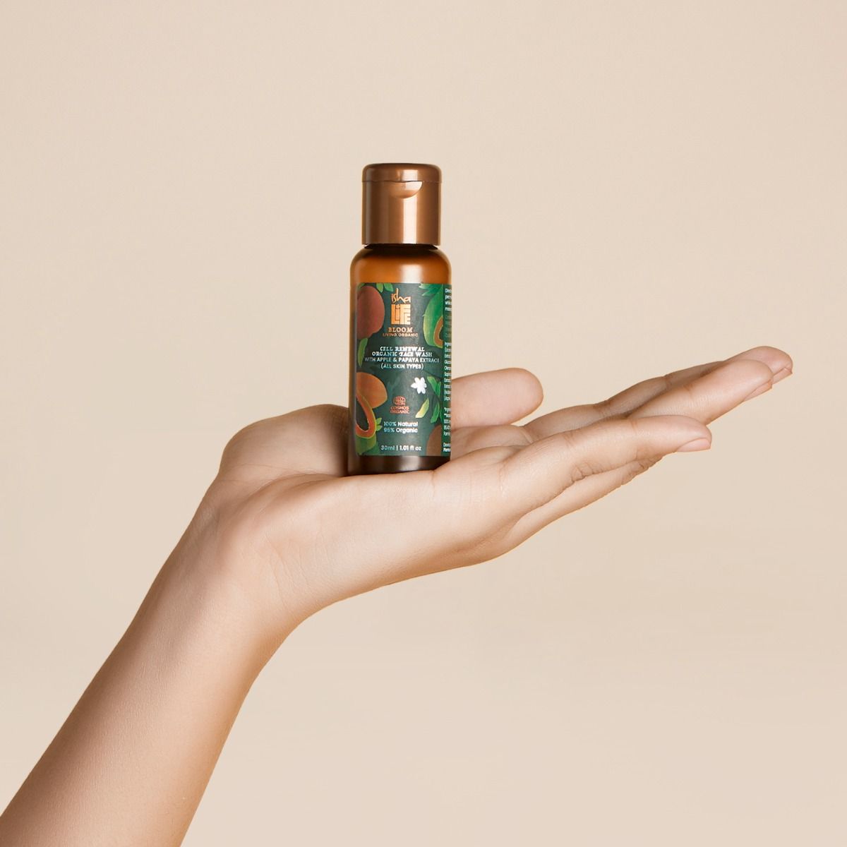 Cell Renewal Organic Face Wash With Apple & Papaya Extract (All Skin Types) - 30ml