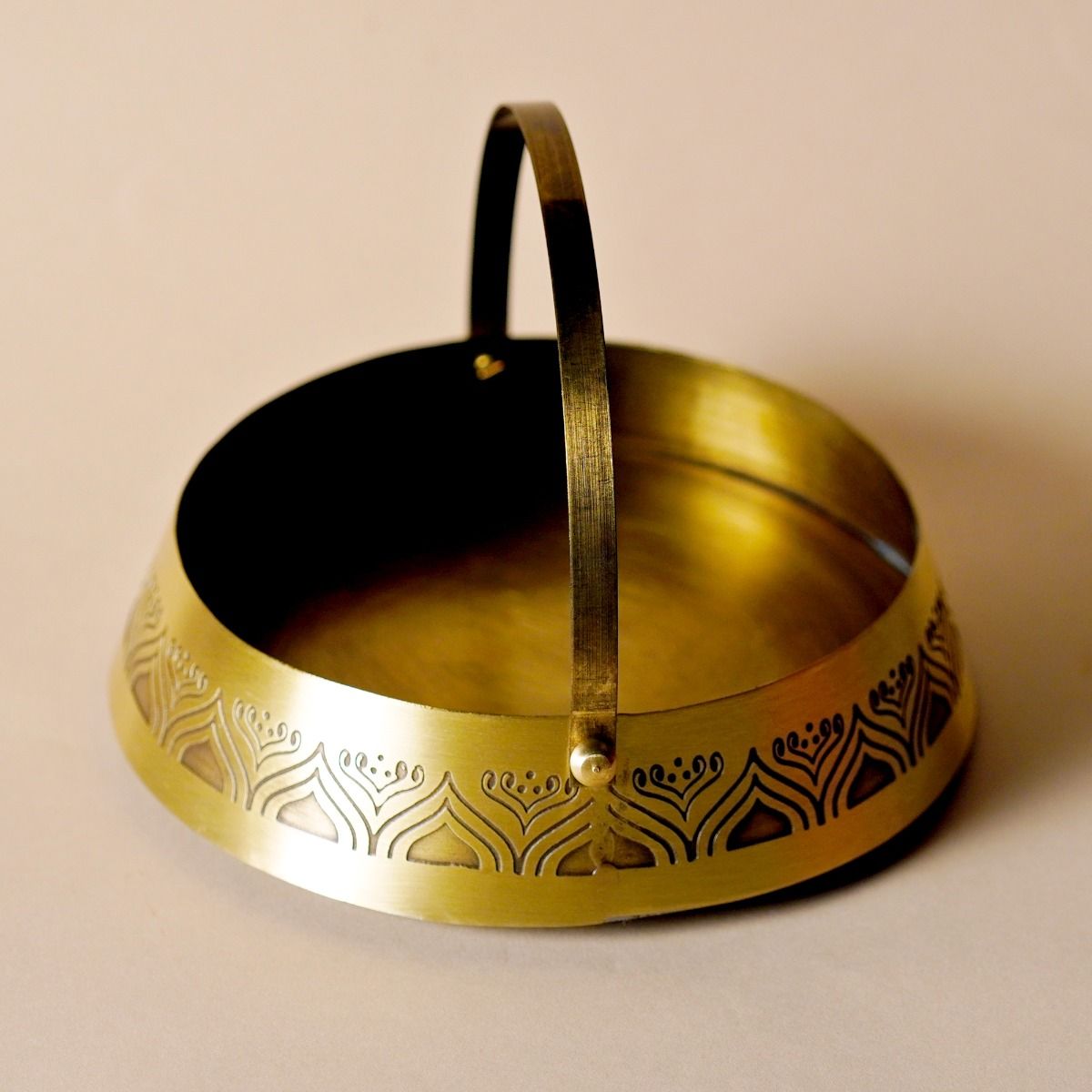 Antique Brass Flower Basket For Your Sacred Space and Decor