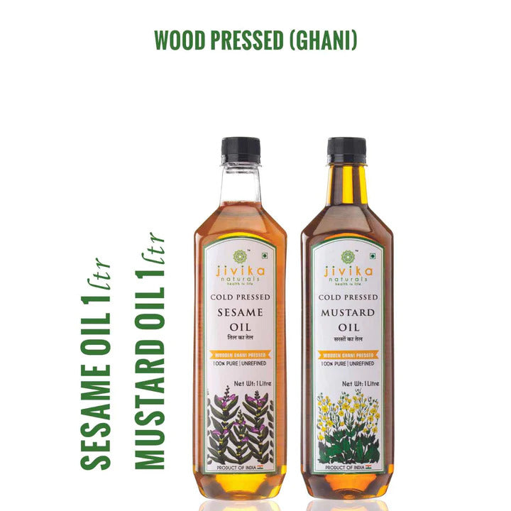 Wood Pressed Sesame & Mustard Oil (1+ 1) COMBO 2 Litres