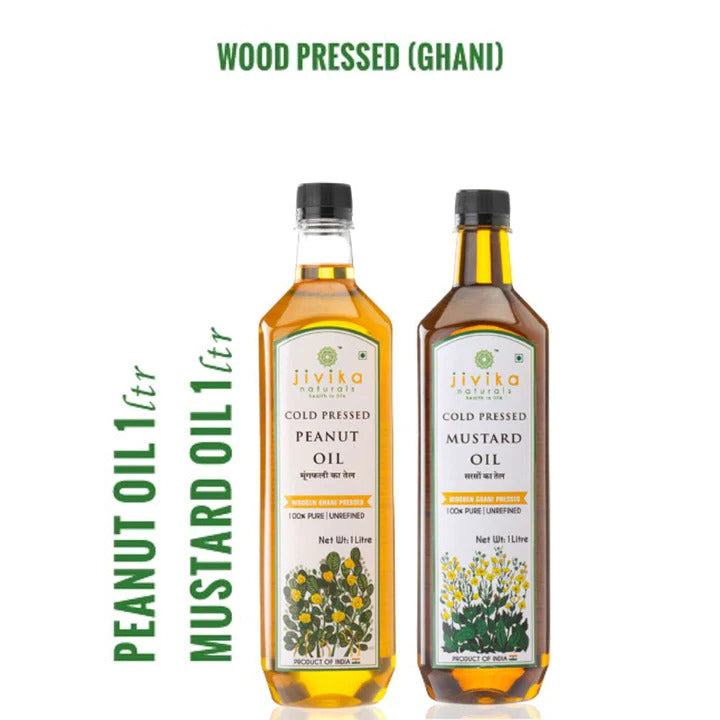 Wood Pressed Mustard & Peanut Oil (1 +1) COMBO 2 Litres