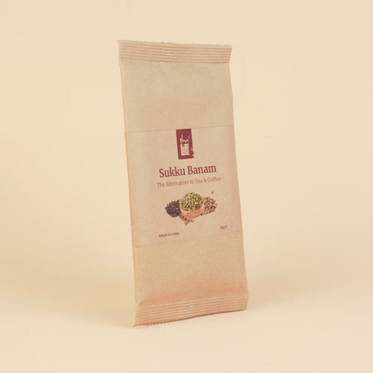 Sukku Coffee (75 gm). Ginger coriander coffee. Caffeine free. Preservative free. No artificial flavors or additives. Herbal drink for Good Health.