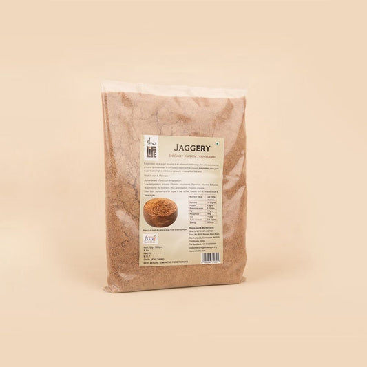 Pure and natural Jaggery (500gm). Great alternative to white sugar. Chemical free. High in nutrition. Vacuum evaporated