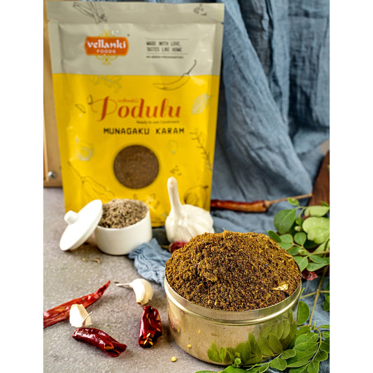 Munaga Akku Karam - Podi - Buy Online from Vellanki Foods | Desify