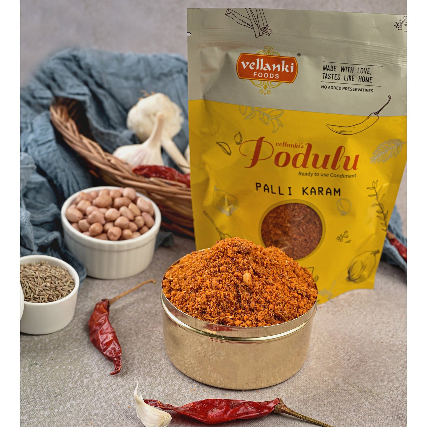 Palli Karam Podi (Peanut Powder) - Podi - Buy Online from Vellanki Foods | Desify