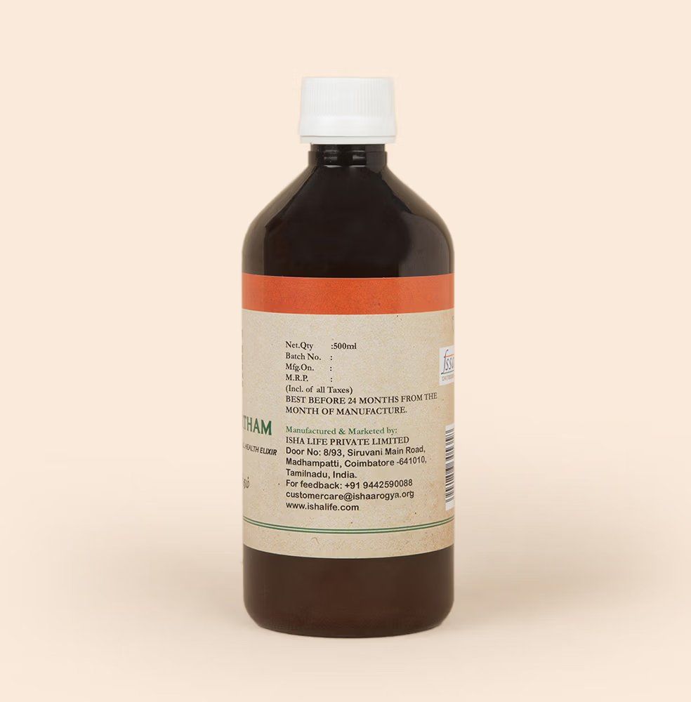 Jeevamirtham (500 ml). IshaÕs unique Siddha formulation. Helps boost immunity.