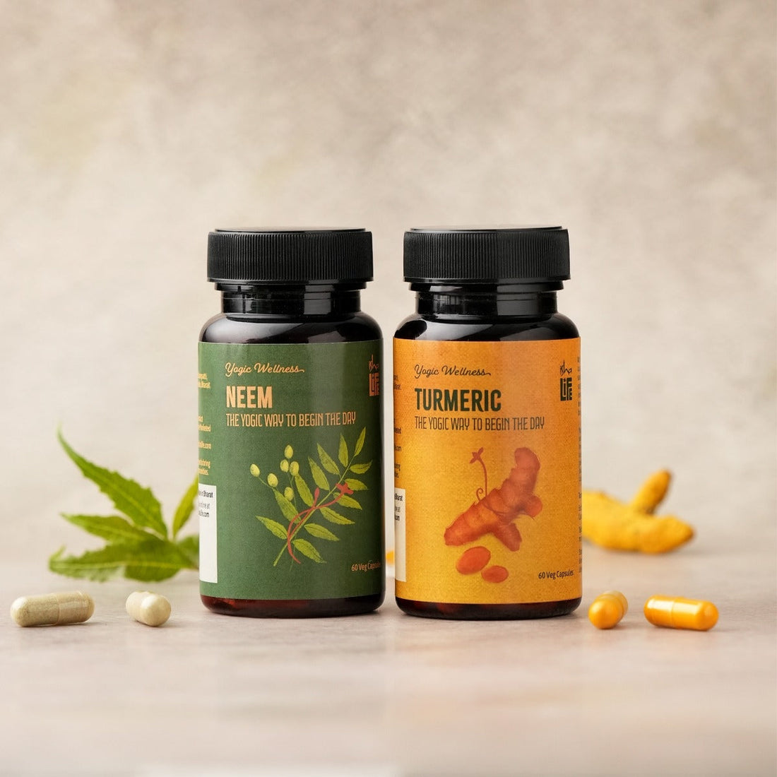 Isha Life Neem and Turmeric Capsules Combo