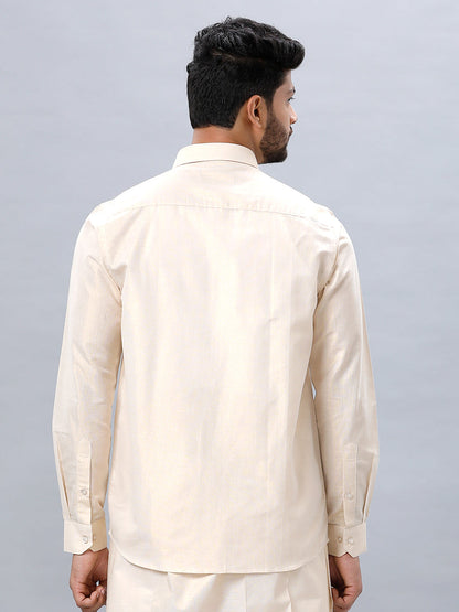 Mens Gold Tissue Shirt Sankalpam