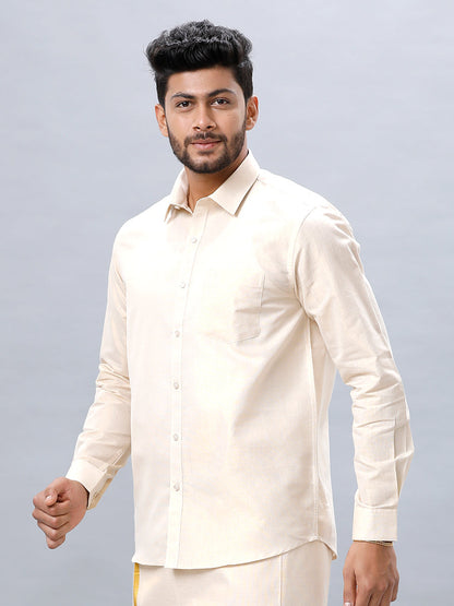 Mens Gold Tissue Shirt Sankalpam