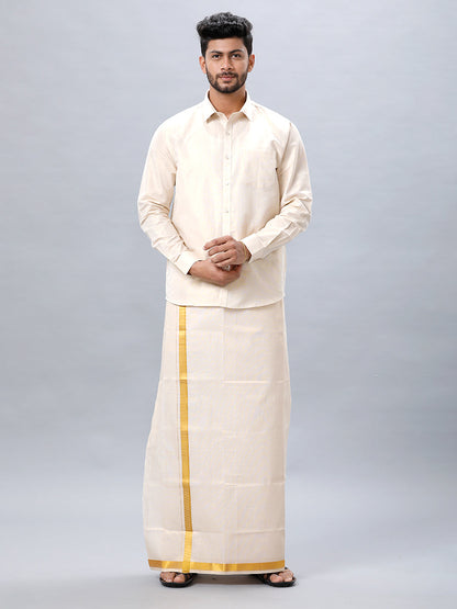 Mens Gold Tissue Shirt Sankalpam