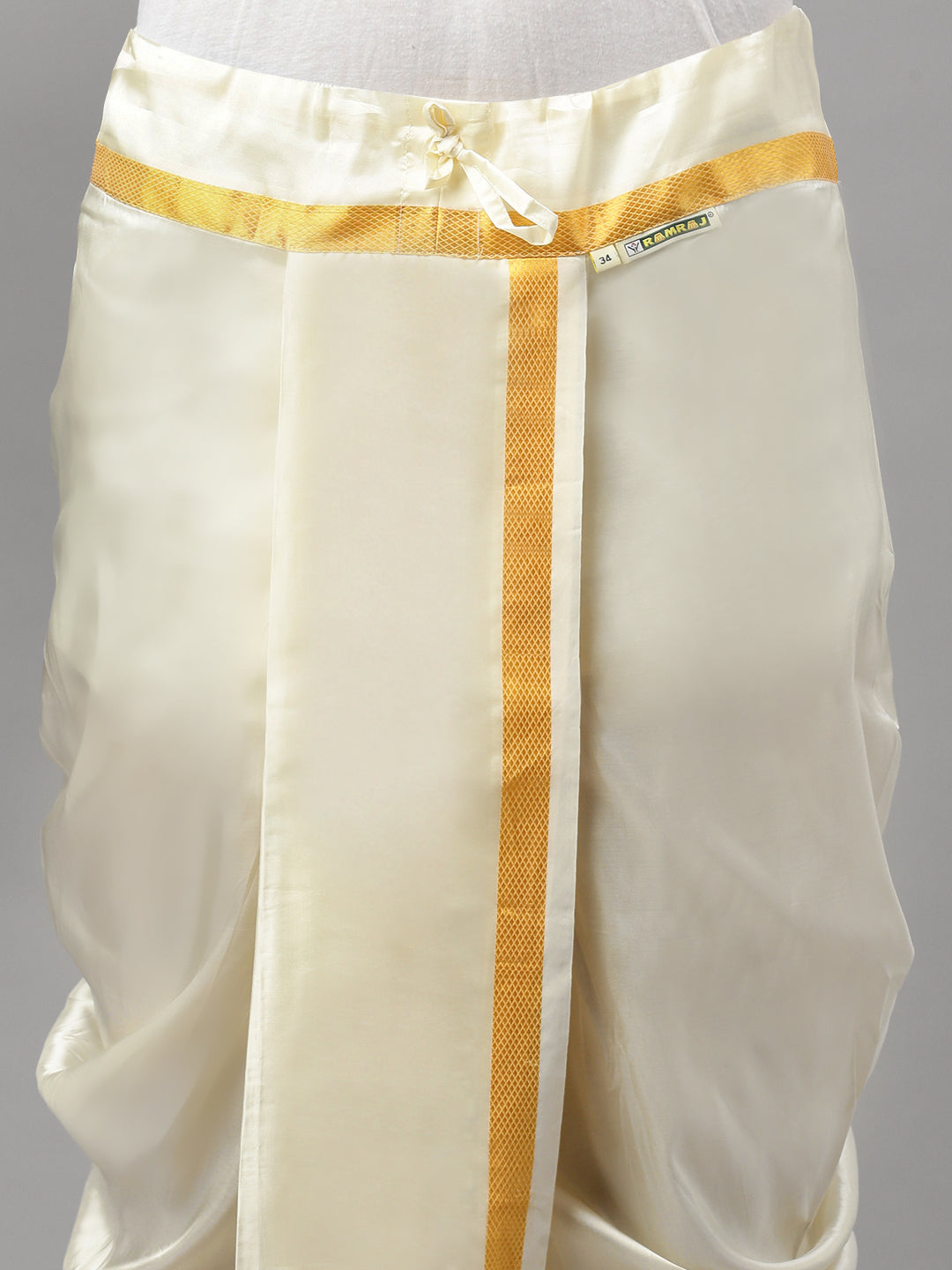 Mens Silk Feel ReadyMade Panchakacham+Kurta And Towel Set 3/4" RP Silk