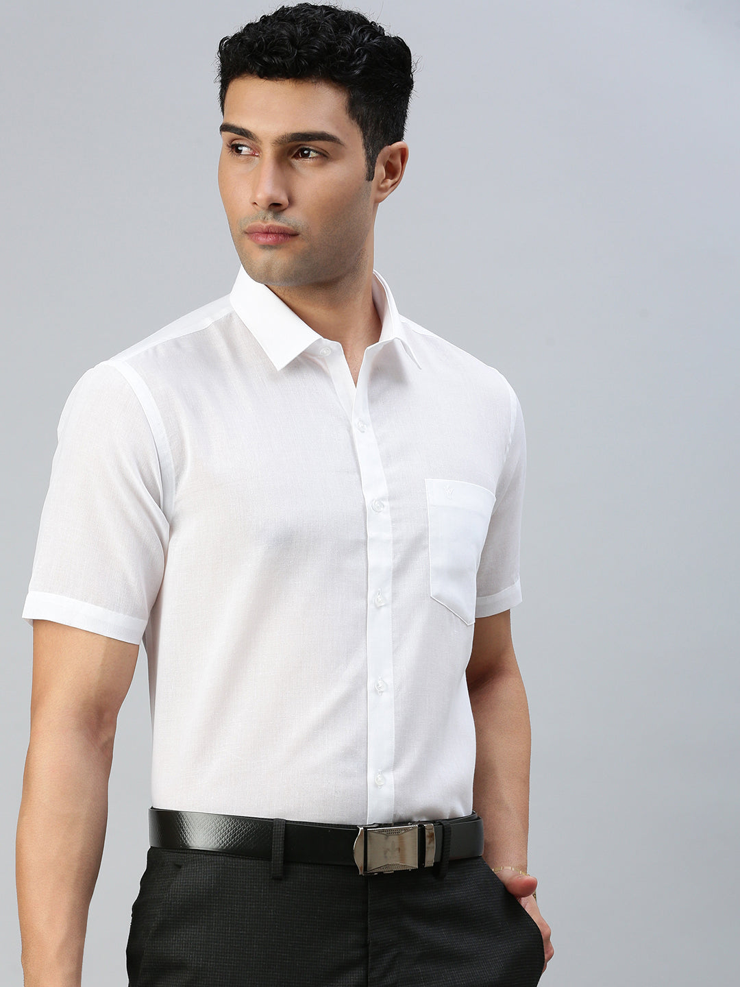 Mens Cotton White Shirt Leader White