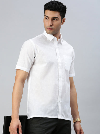 Mens Cotton Rich White Shirt Minister Plus