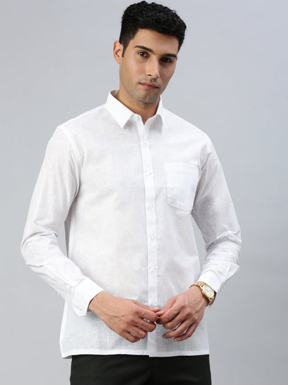 Mens Cotton Rich White Shirt Minister Plus