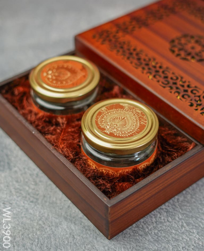 Wooden Dry Fruit Box with 4 Jars