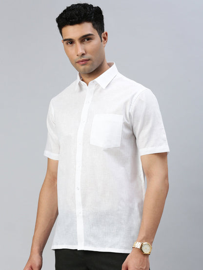 Mens Cotton Rich White Shirt Minister Plus