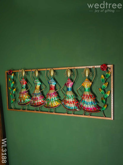 5 Dancing Dolls Wall Hanging Frame with Flowers