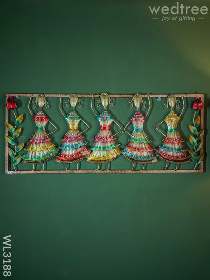 5 Dancing Dolls Wall Hanging Frame with Flowers