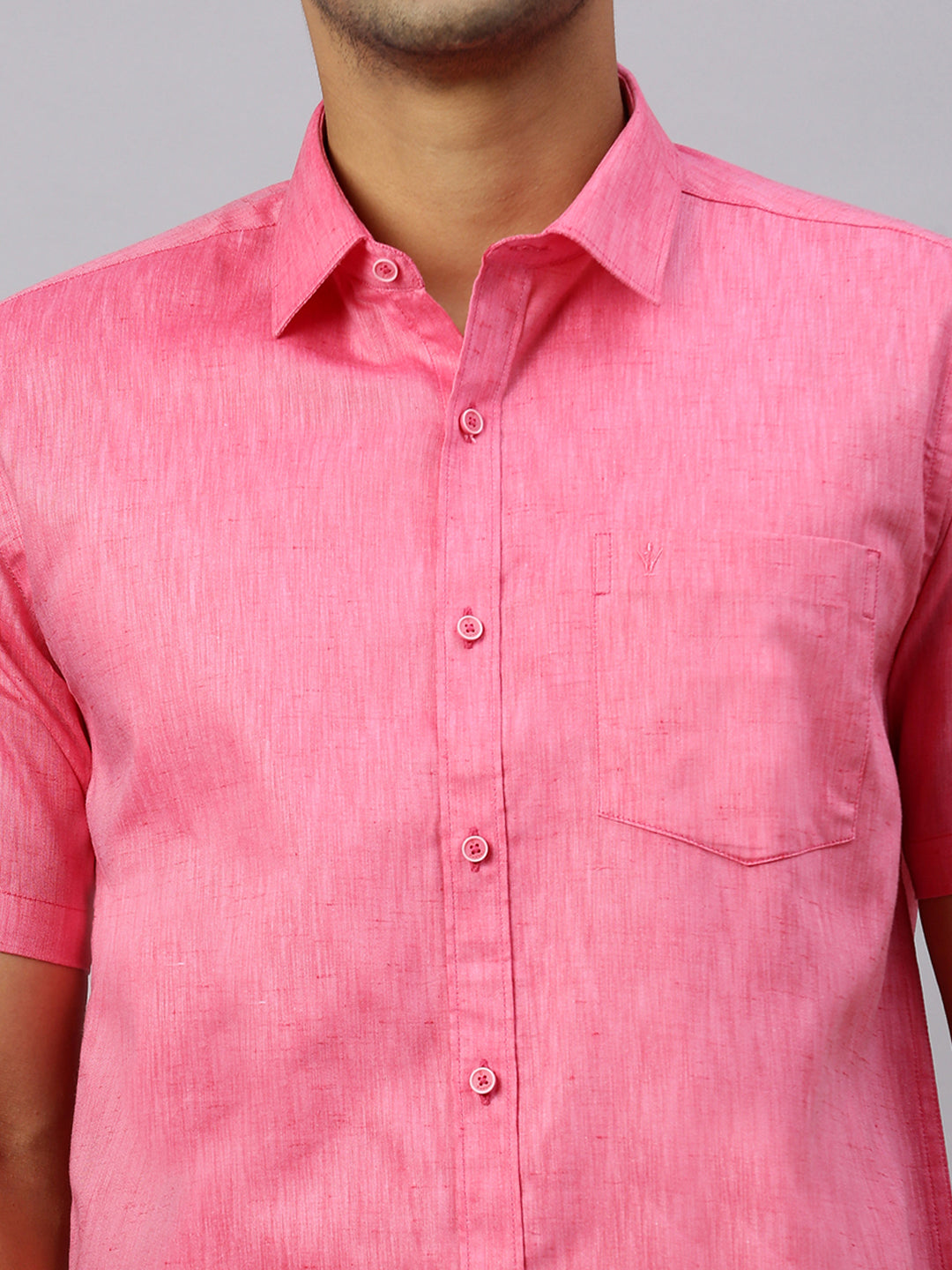 Mens Macho Pink Colour Shirt & Matching Border Tissue Dhoti Set CCB