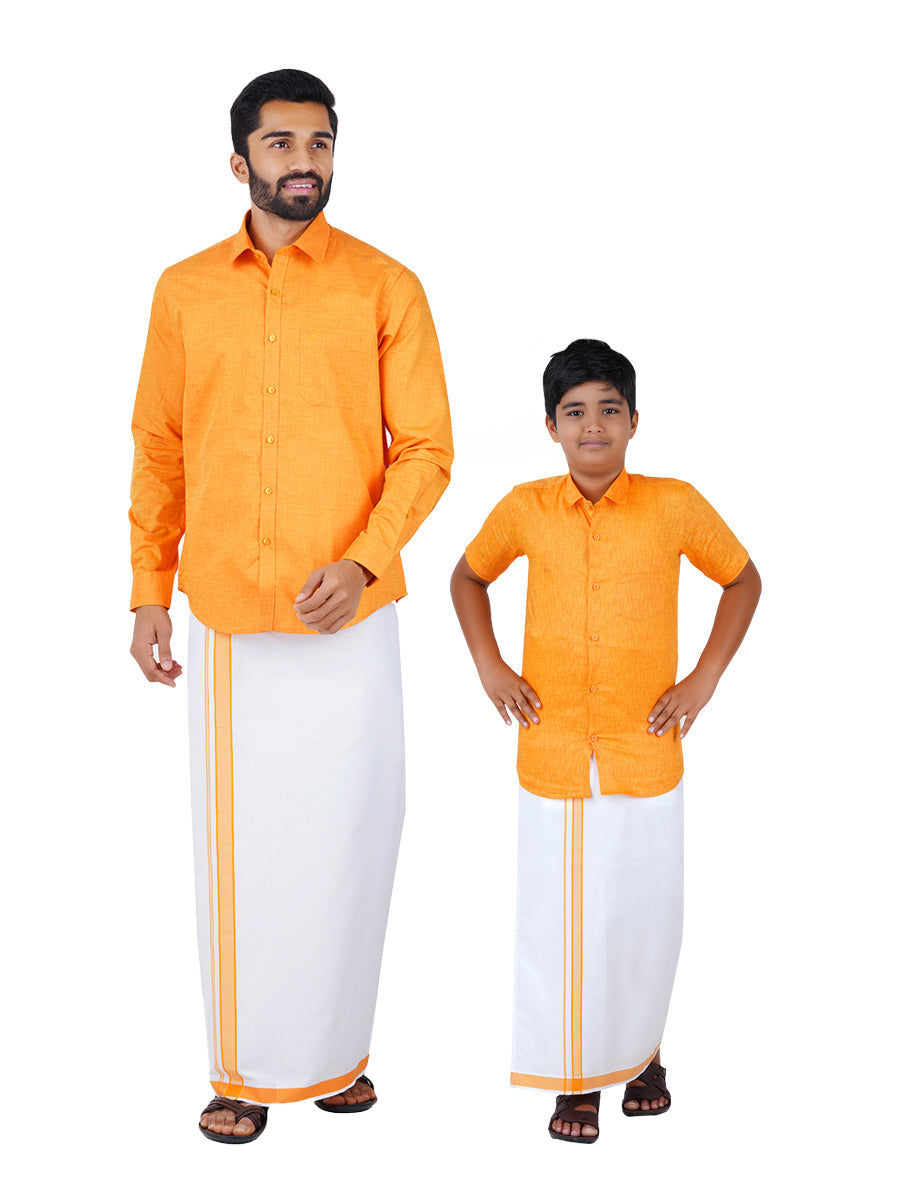 Like Father Like Son Full Sleeves Combo Set Yellow