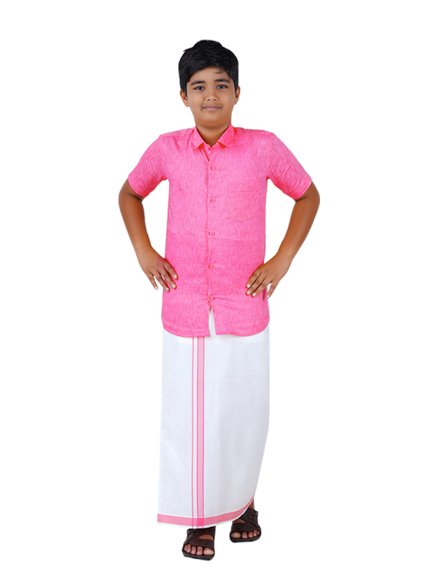 Like Father Like Son Full Sleeves Combo Set Pink