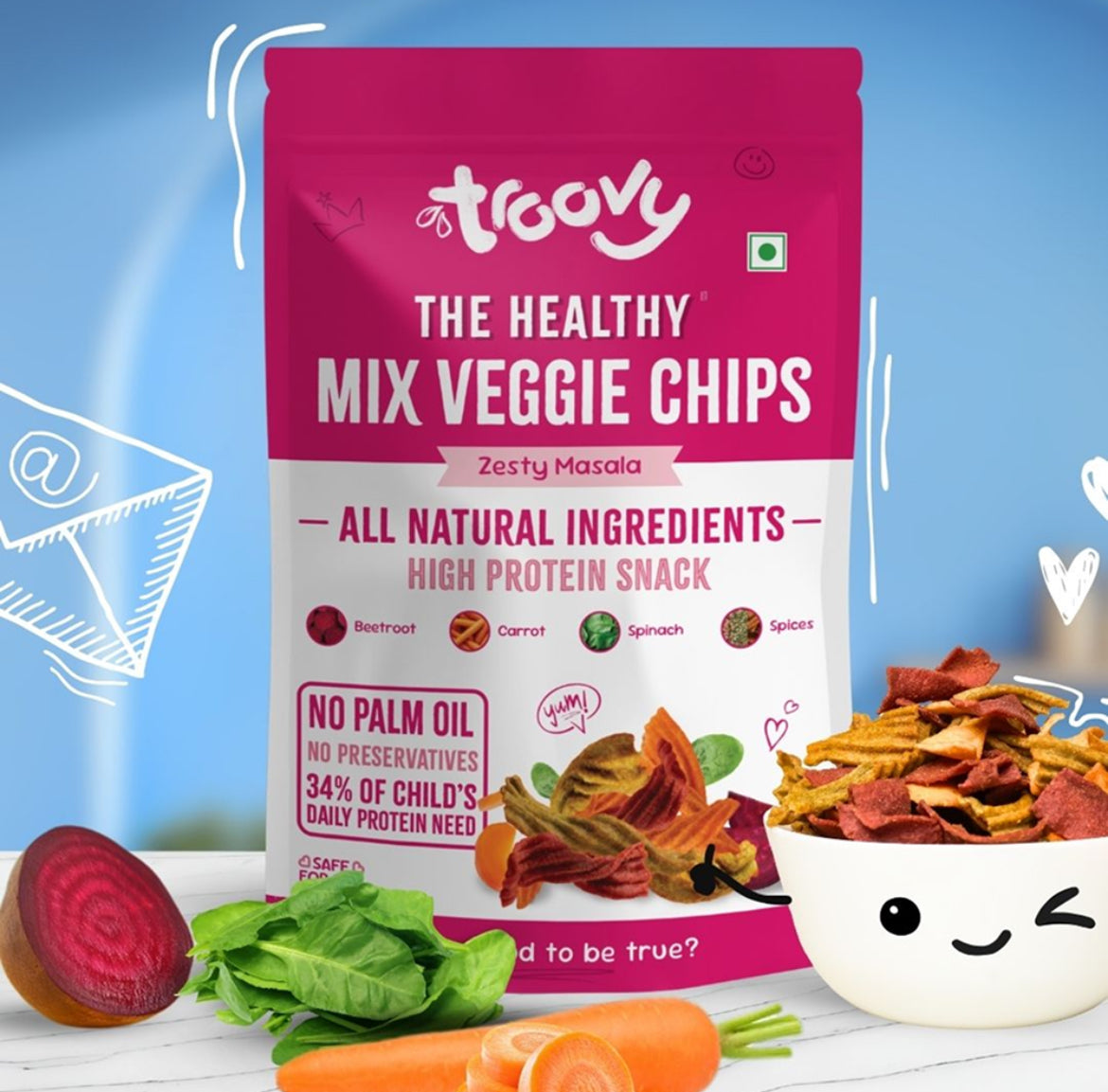 Troovy Healthy High Protein Mix Veggie Chips