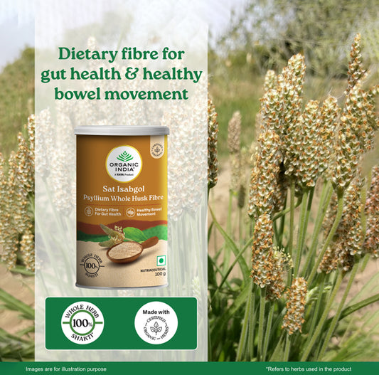 Organic India Whole Psyllium Husk Isabgol Powder