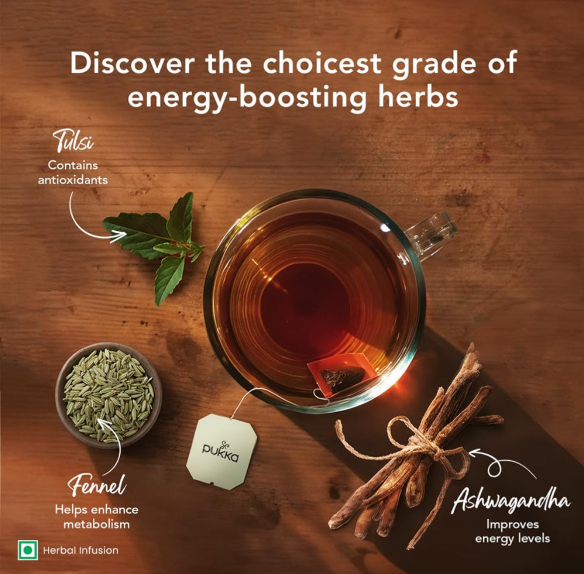 Pukka Ashwagandha and Tulsi Tea Bags (for Active Energy)