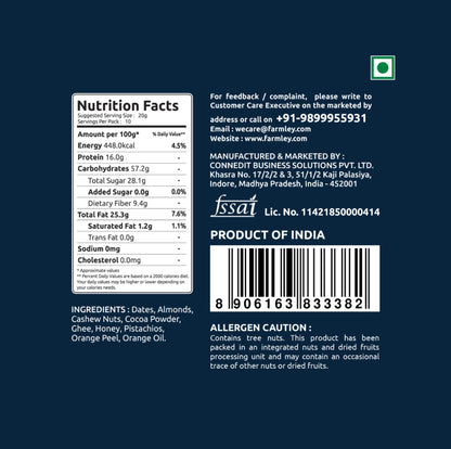 Farmley Dark Choco Orange Date Bites (No Added Sugar)