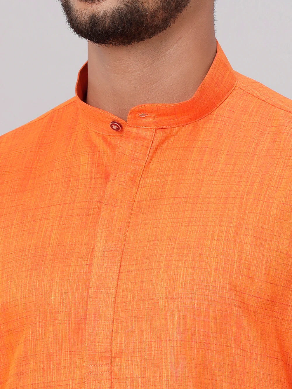 Mens Cotton Full Sleeves Medium Length Pocket Kurta