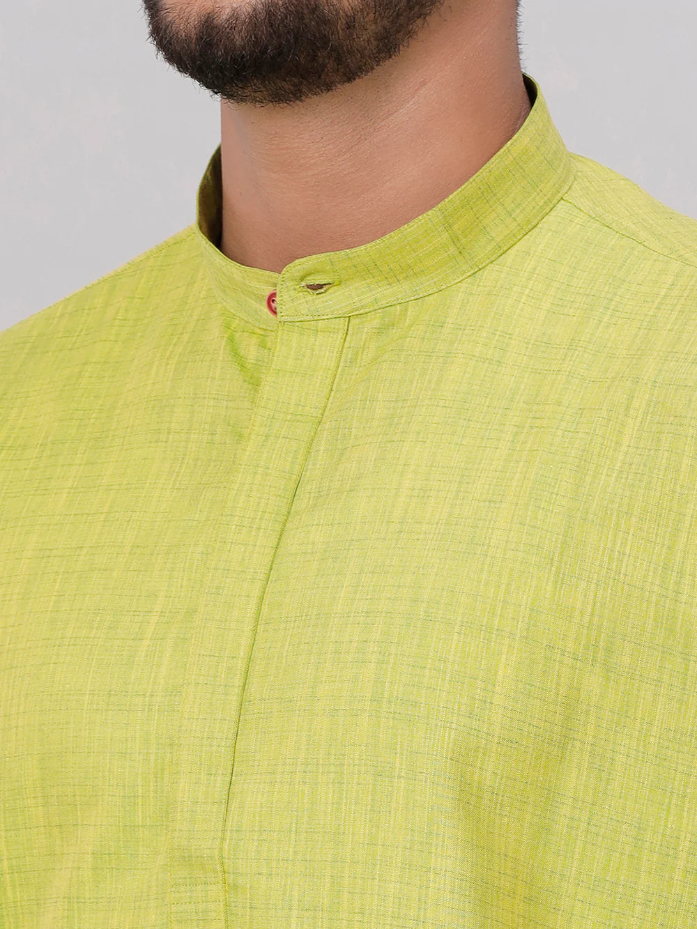 Mens Cotton Full Sleeves Medium Length Pocket Kurta